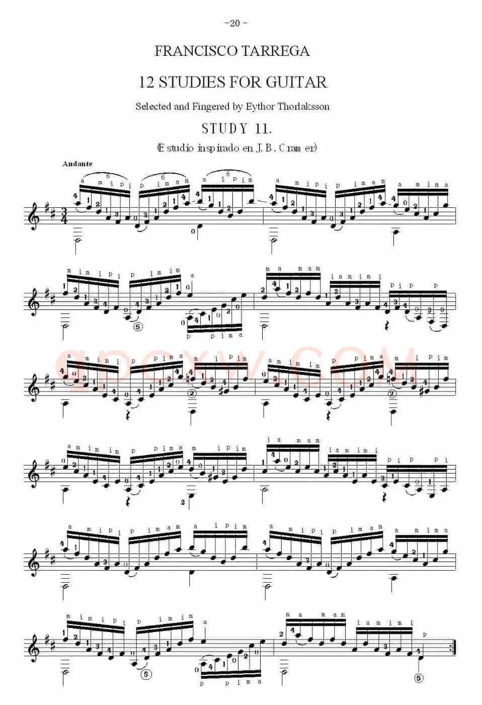 他雷加12首练习曲之11