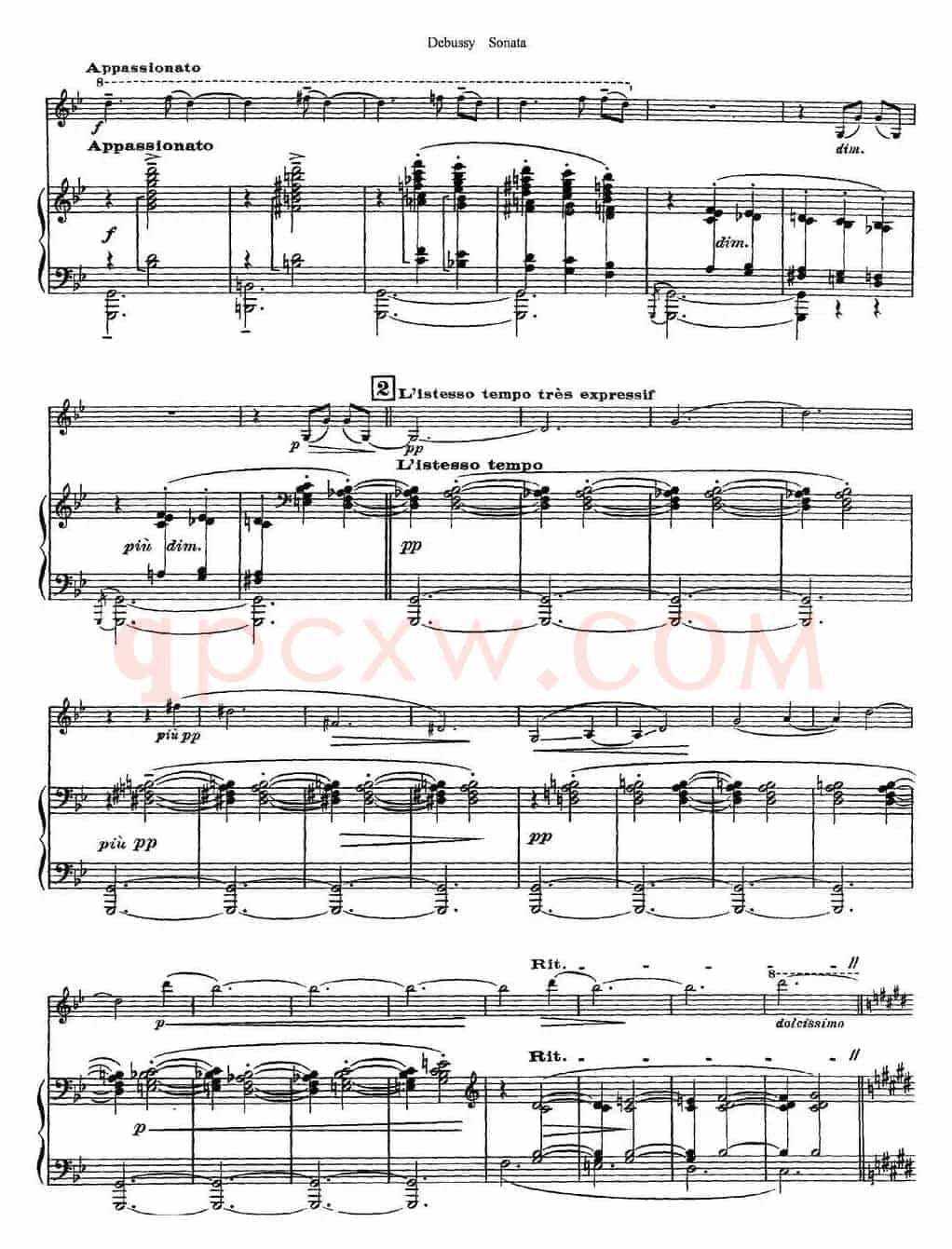 Debussy Sonata（小提琴+钢琴伴奏）