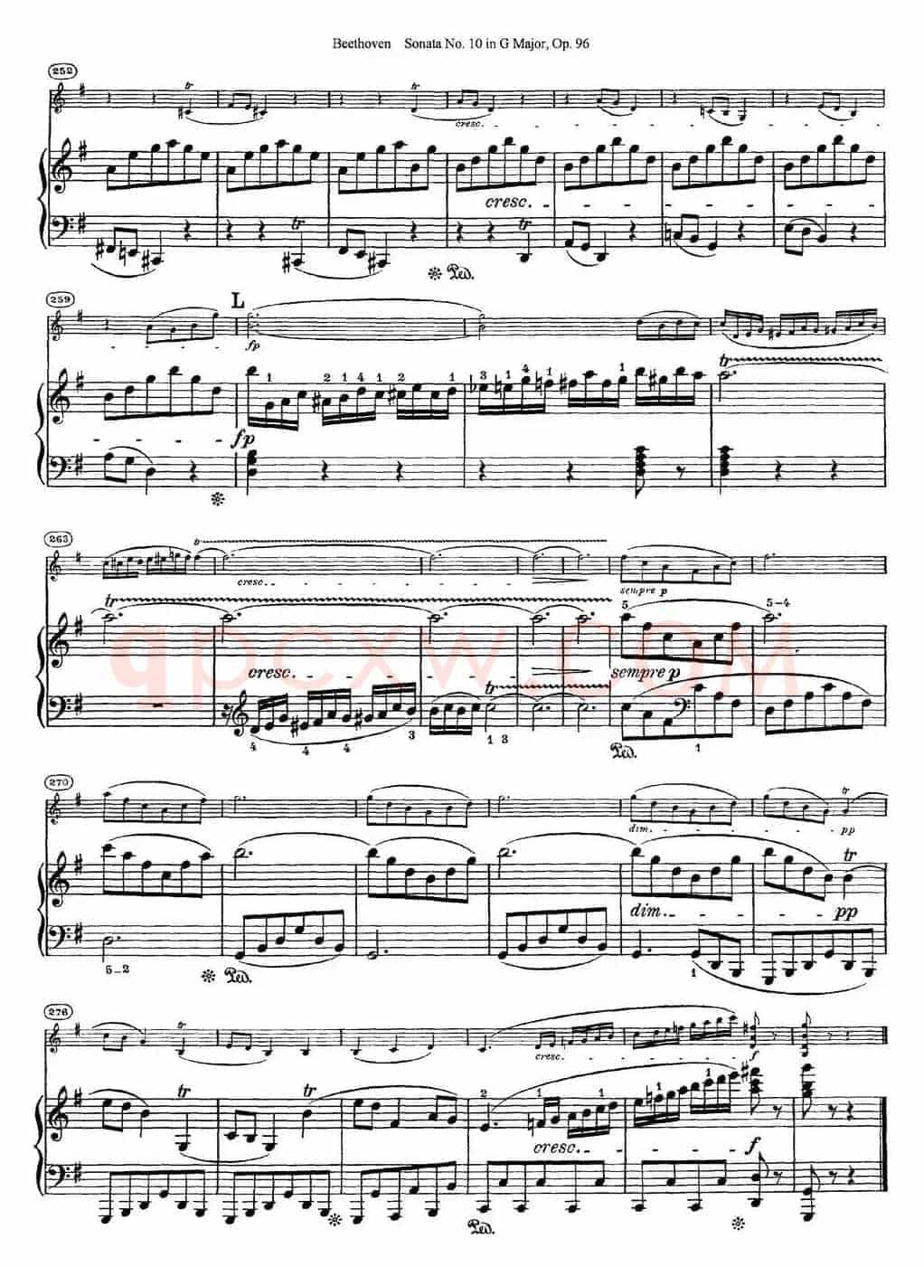 Violin Sonata No.10 in G Major Op.96（小提琴+钢琴伴奏）