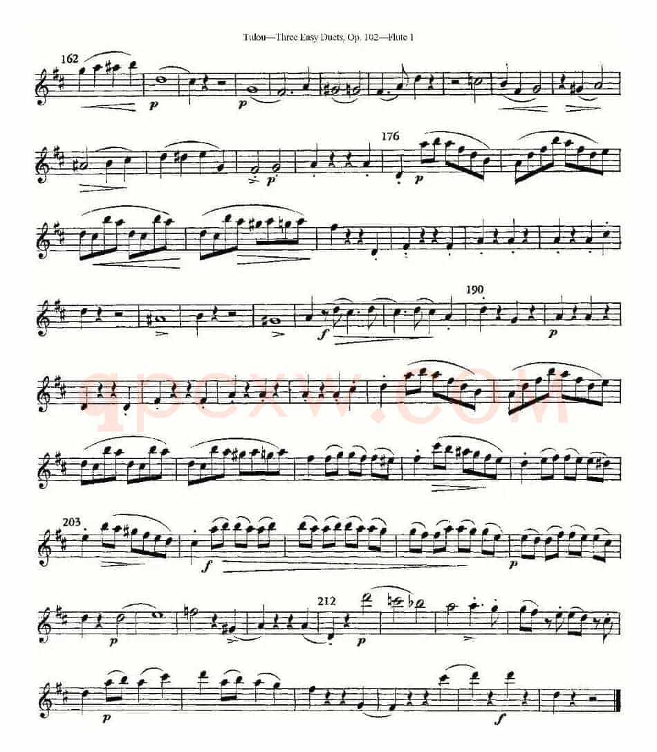 Three Easy Duets,Op.102 之第一长笛（三首简易重奏曲作品102号）