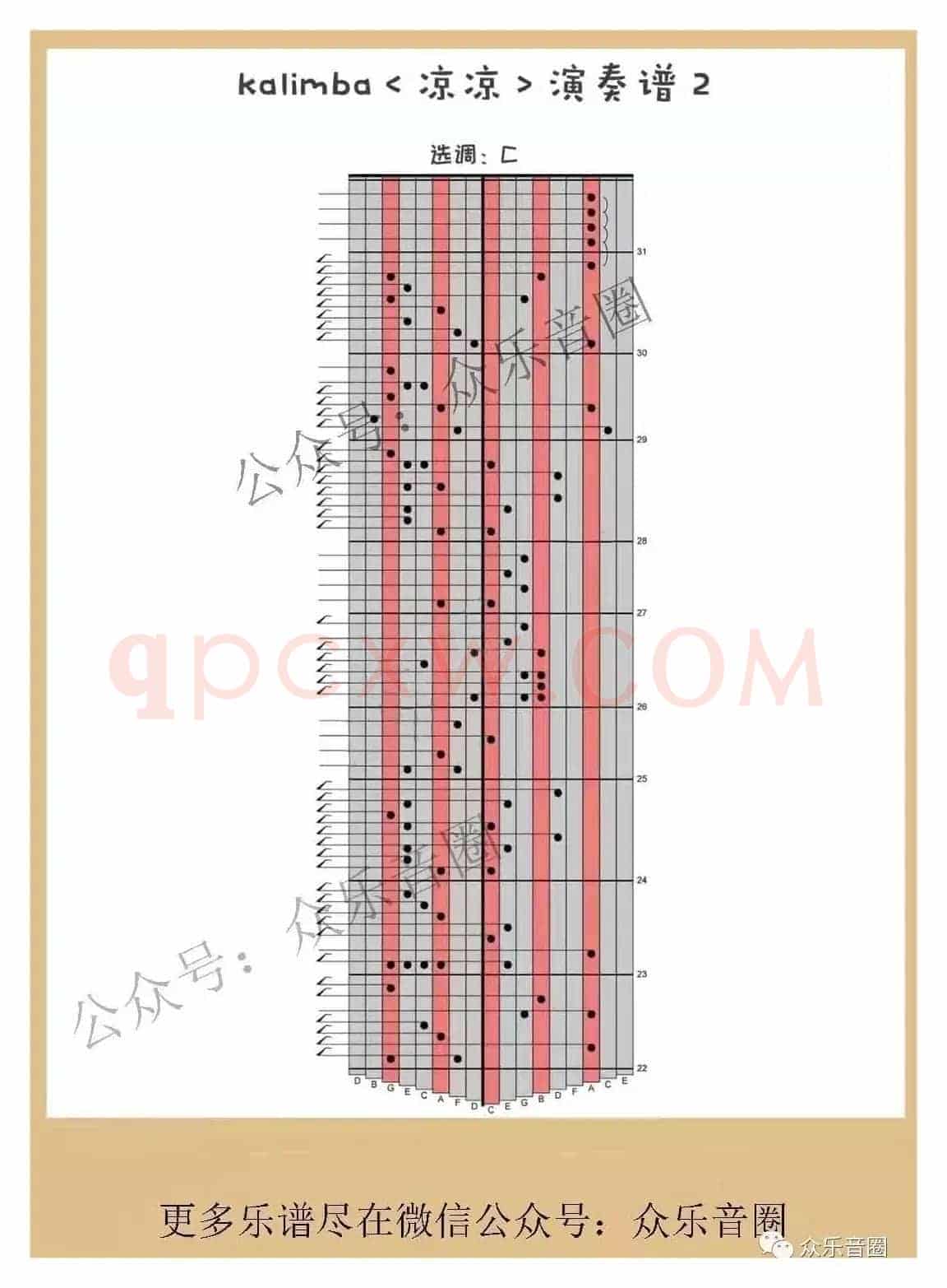凉凉（拇指琴卡林巴琴演奏谱）