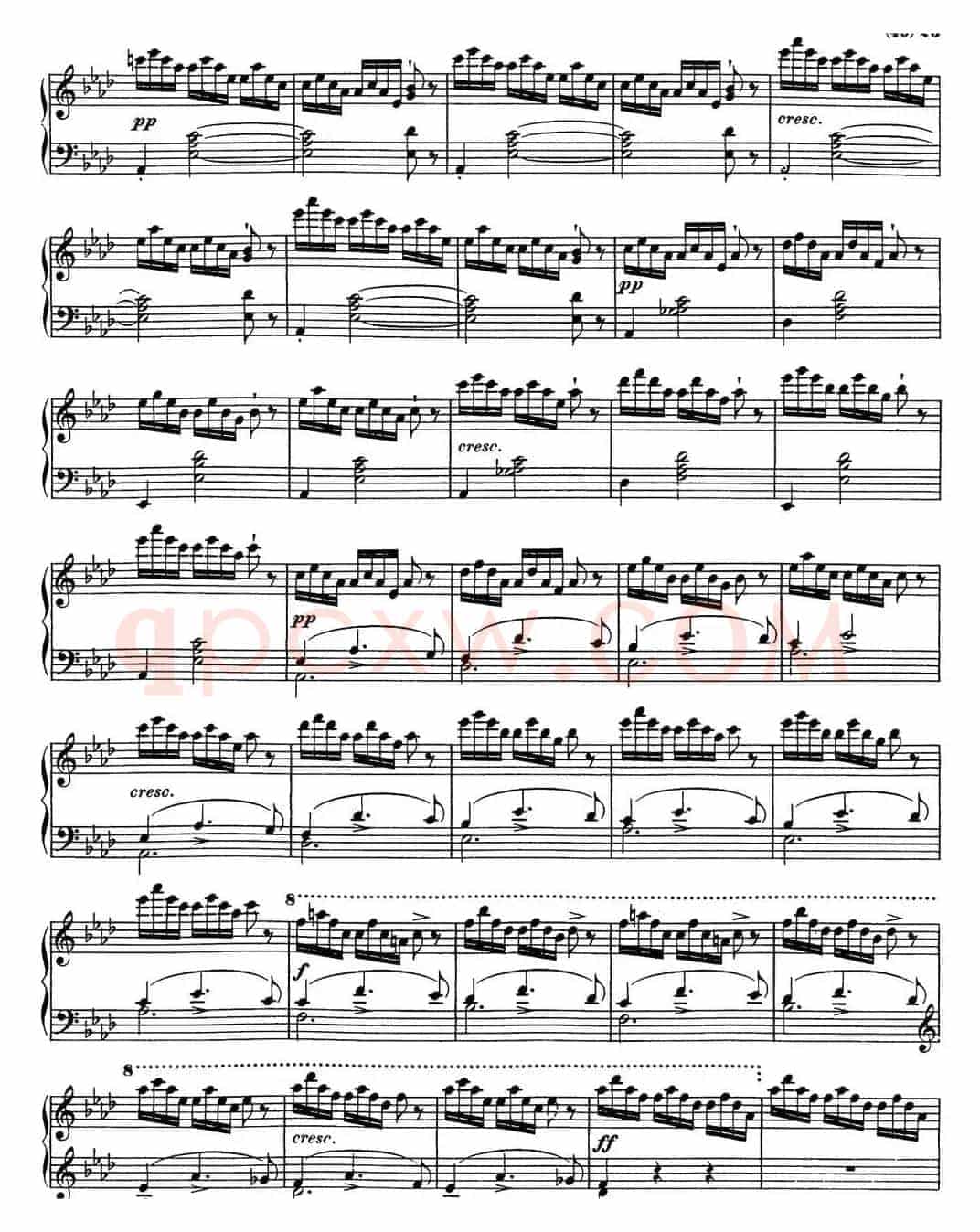 舒伯特降E大调即兴曲D.899，Op.90（NO.4）