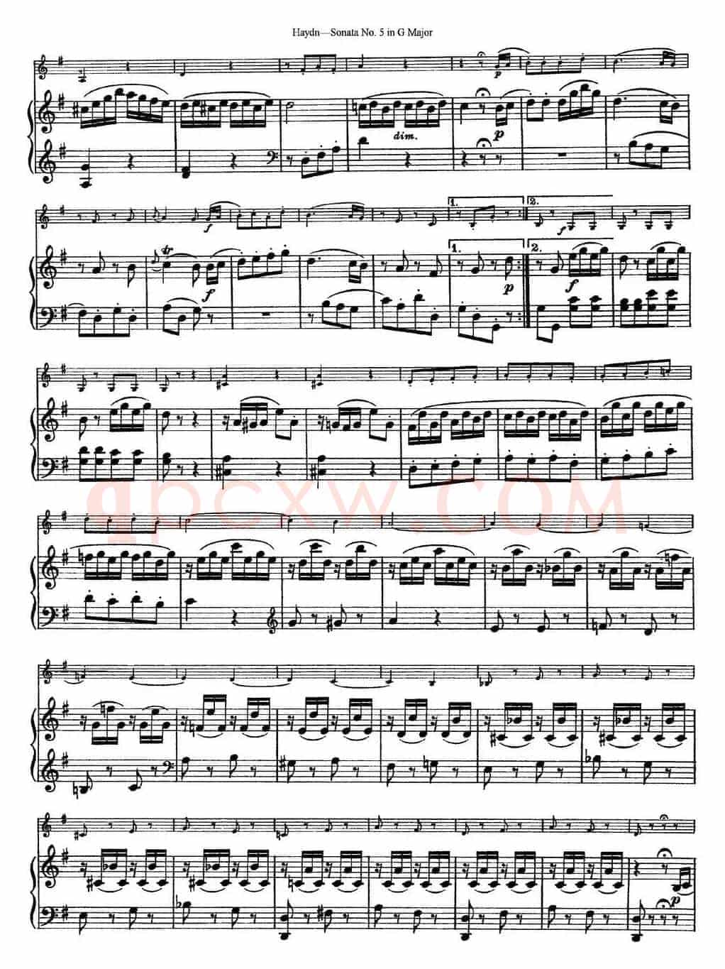 Violin Sonata No.5 in G Major（小提琴+钢琴伴奏）