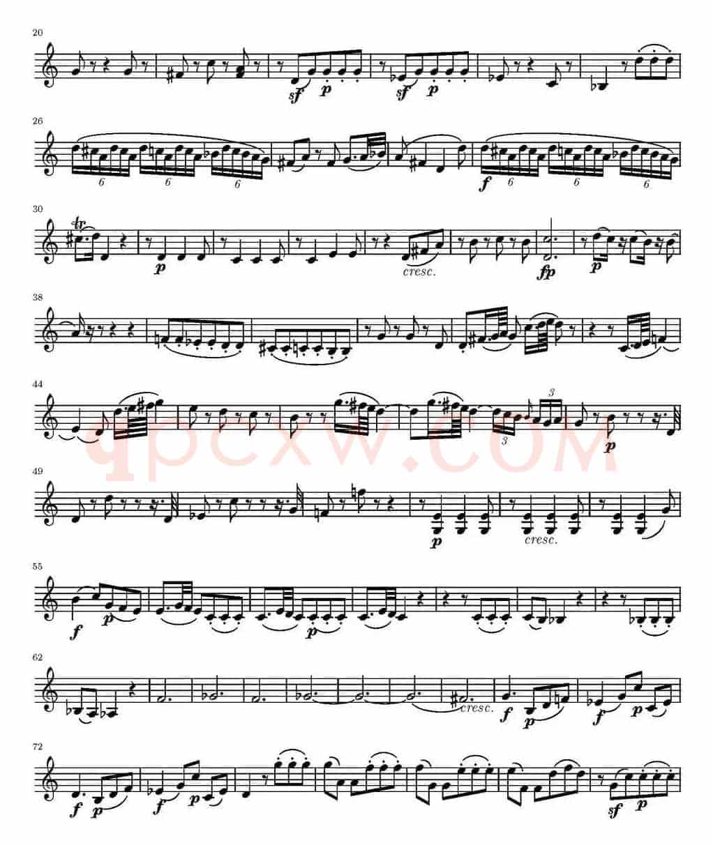 String Quartet KV.387（弦乐四重奏第二小提琴分谱）