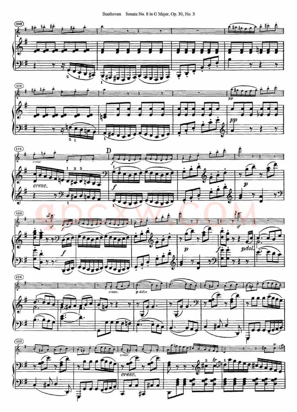 Violin Sonata No.8 in G Major Op.30 No.3（小提琴+钢琴伴奏）