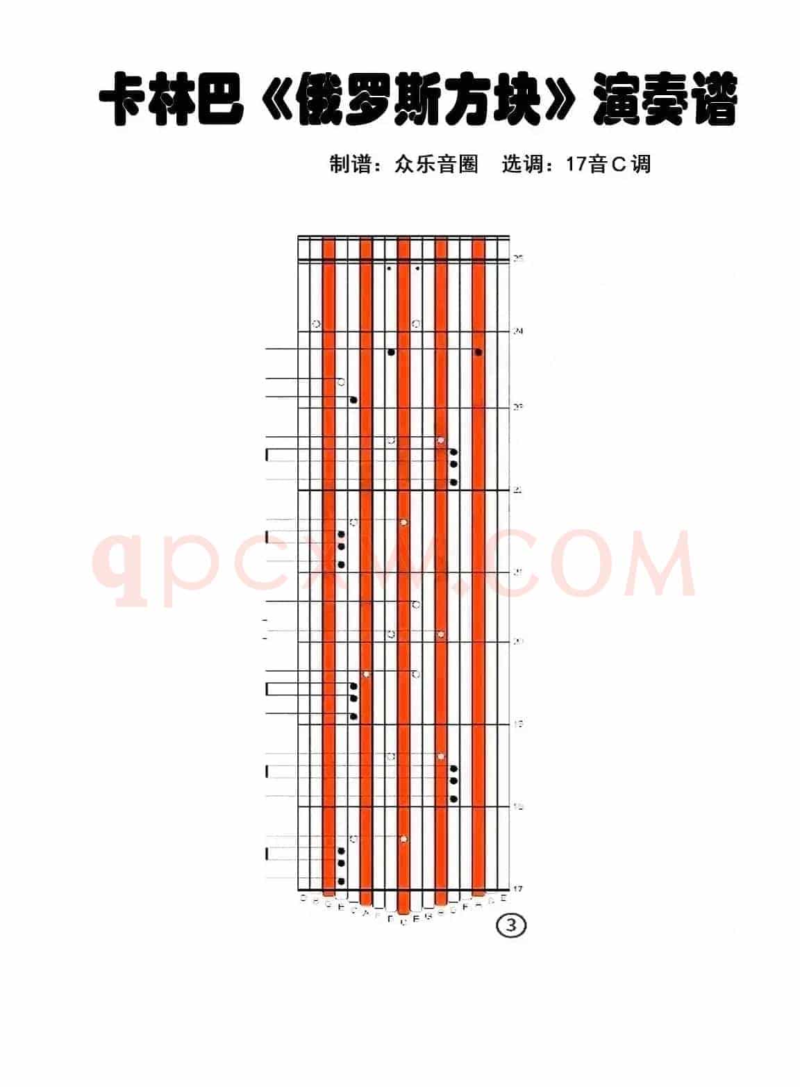 俄罗斯方块（拇指琴卡林巴琴演奏谱）