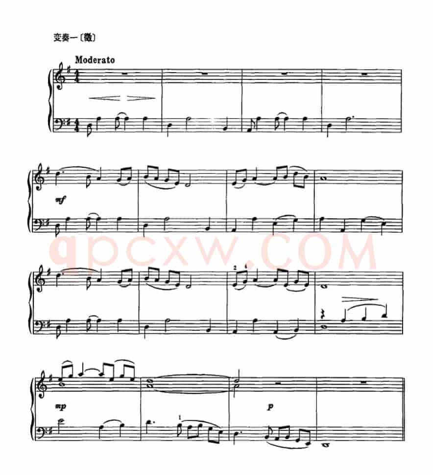 移宫变奏曲（儿童钢琴曲）