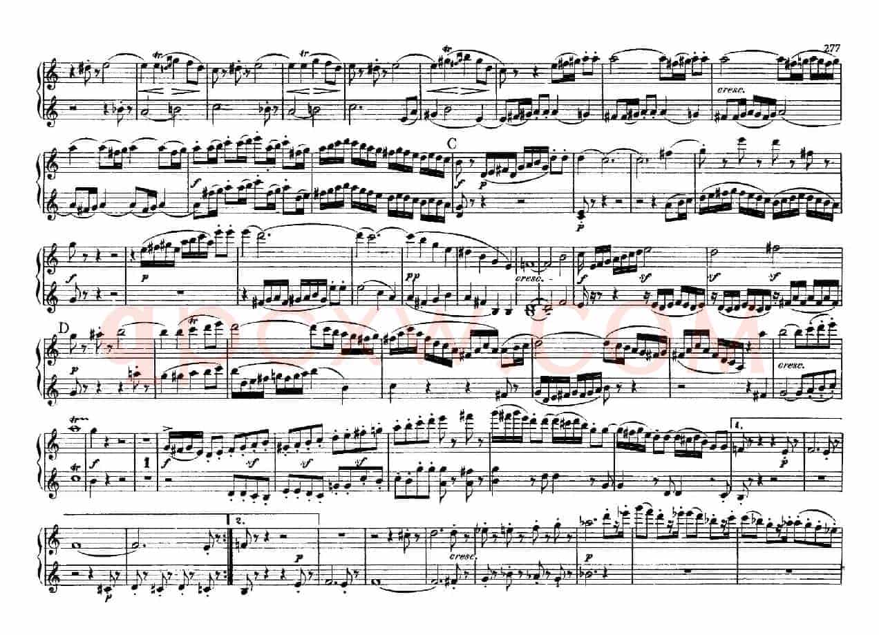 String Quartet No.9 in C Major Op.59-3 - 4 Hands(C大调第九弦乐四重奏·四手联弹)