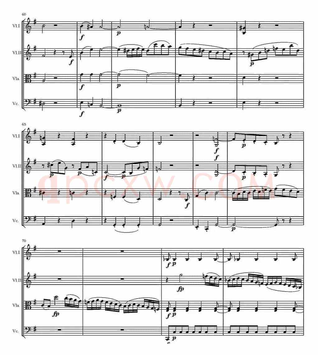 String Quartet KV.387（G大调弦乐四重奏）