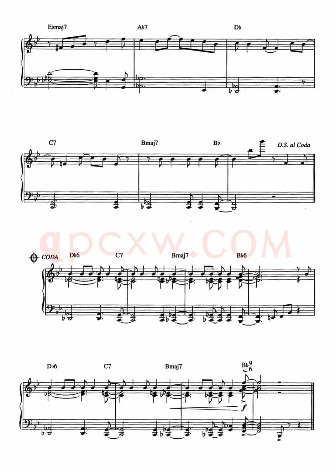 One Note Samba（samba de uma nota so）（爵士钢琴酒吧独奏钢琴谱）