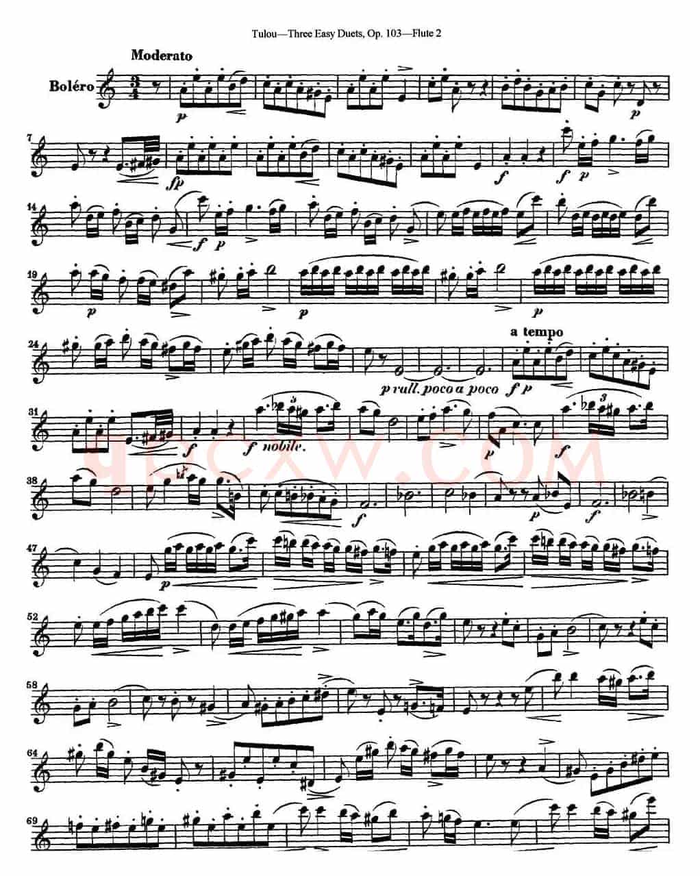 图露三首长笛简易重奏曲Op.103（Flute 2）（NO.2）