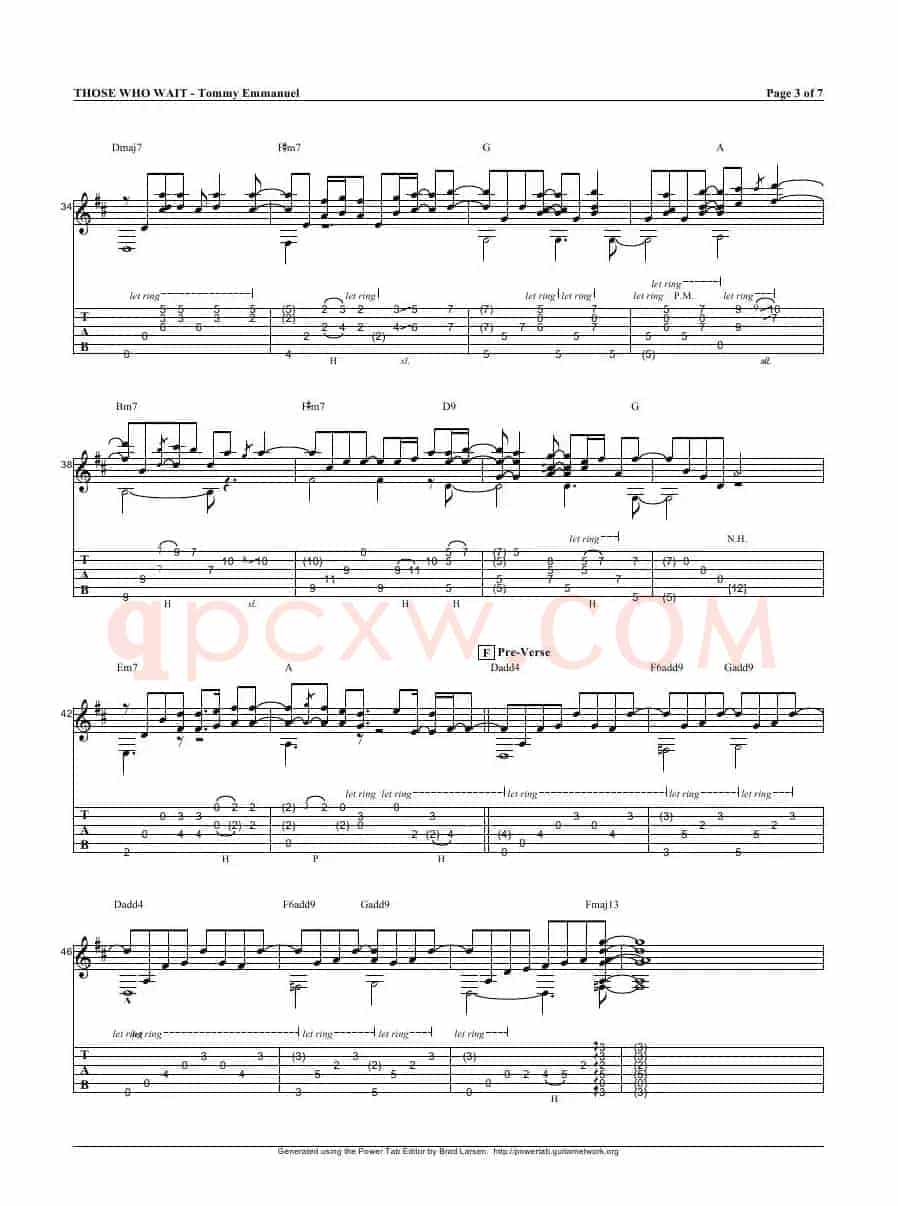 tommy emmanuel：those who wait（指弹吉它）