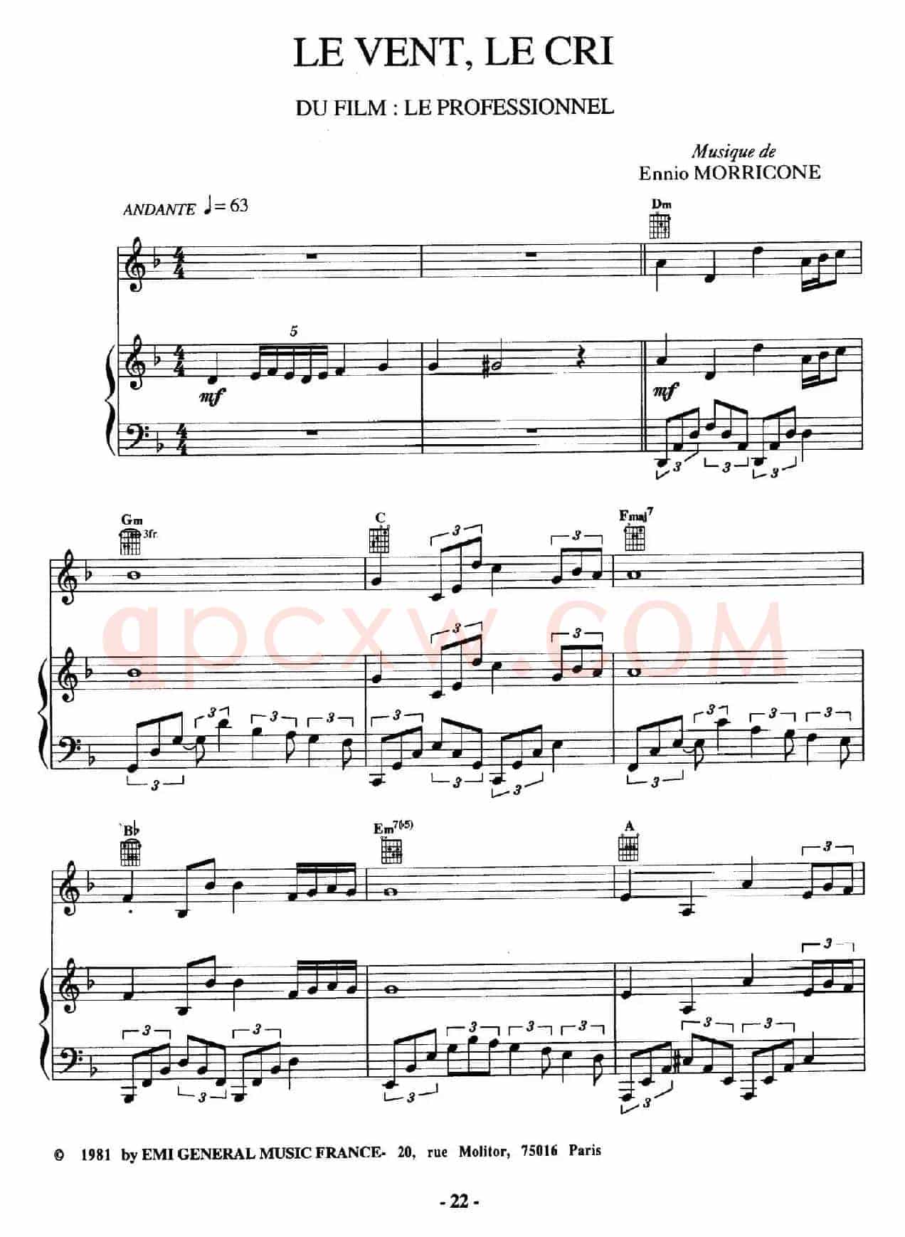 电影配乐大师莫瑞康最佳20首钢琴谱（Best of Ennio Morricone·6）
