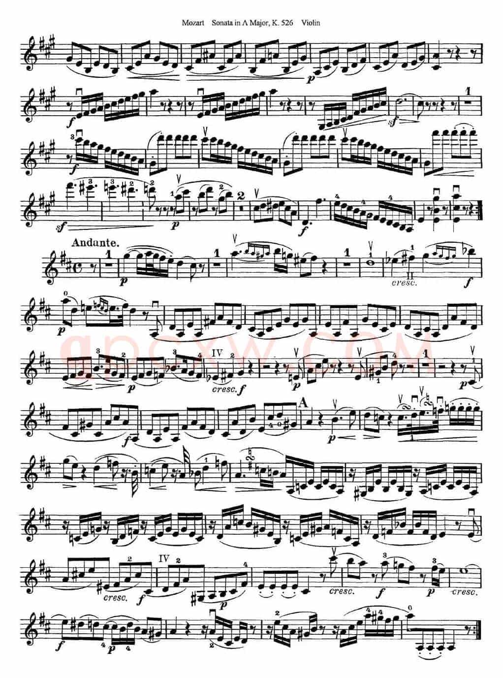 Violin Sonata in A Major K.526