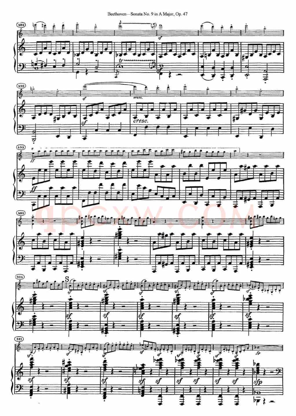 Violin Sonata No.9 in A Major Op.47（小提琴+钢琴伴奏）