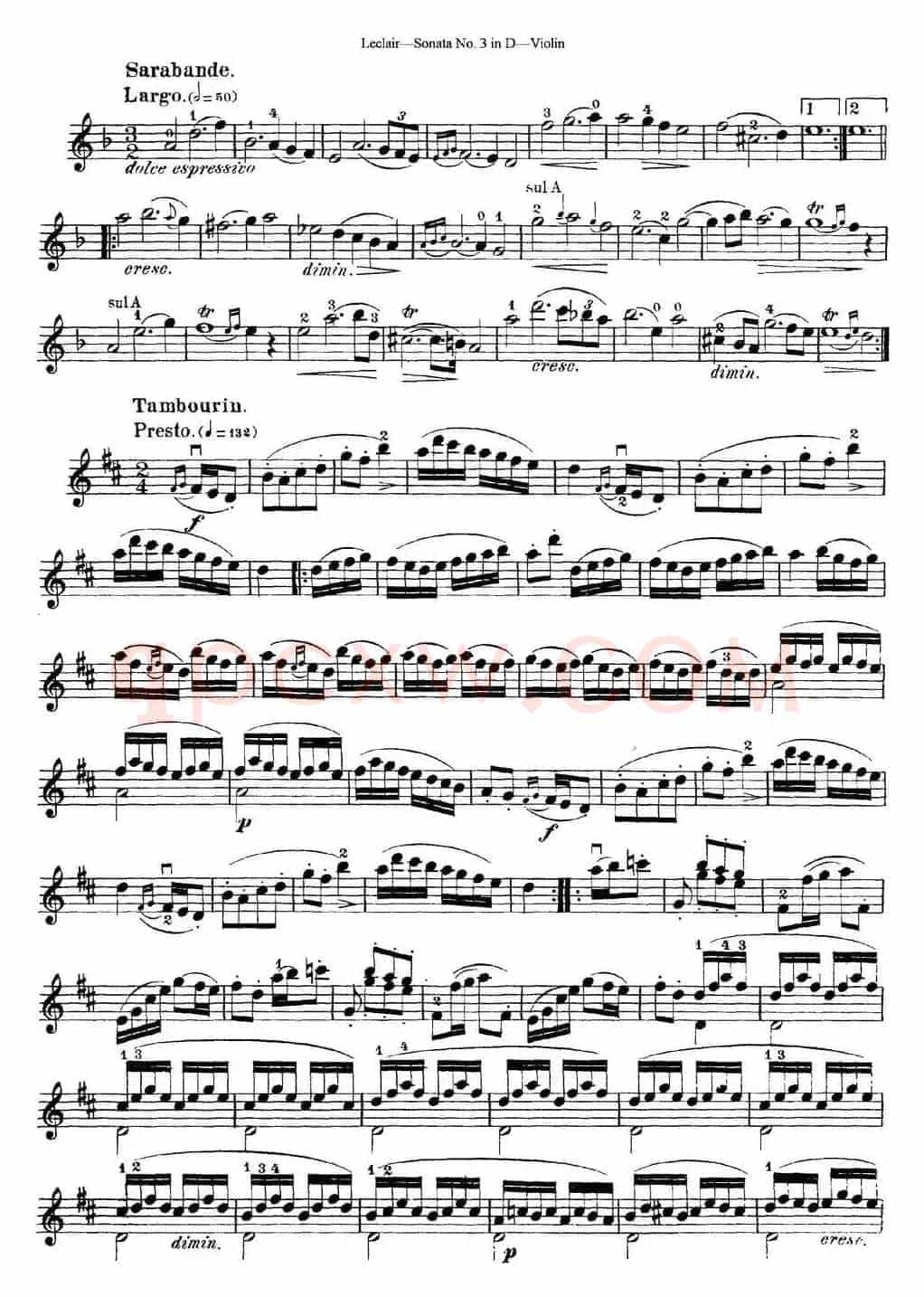 Violin Sonata No.3 In D Major