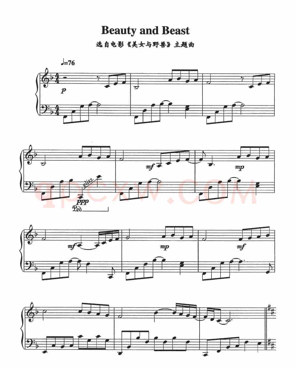 Beauty and Beast（电影《美女与野兽》主题曲）