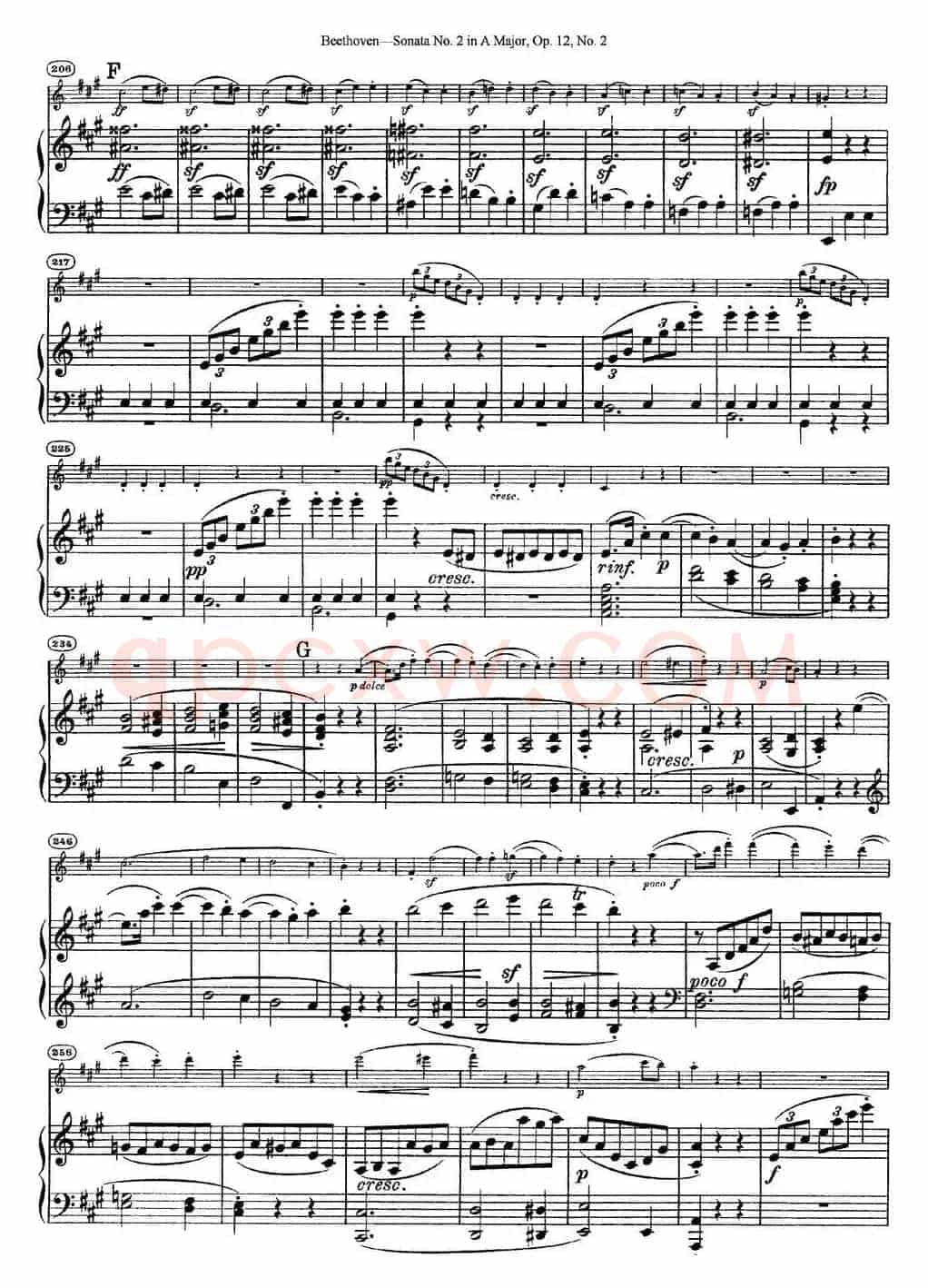 Violin Sonata No.2 in A Major Op.12 No.2（小提琴+钢琴伴奏）