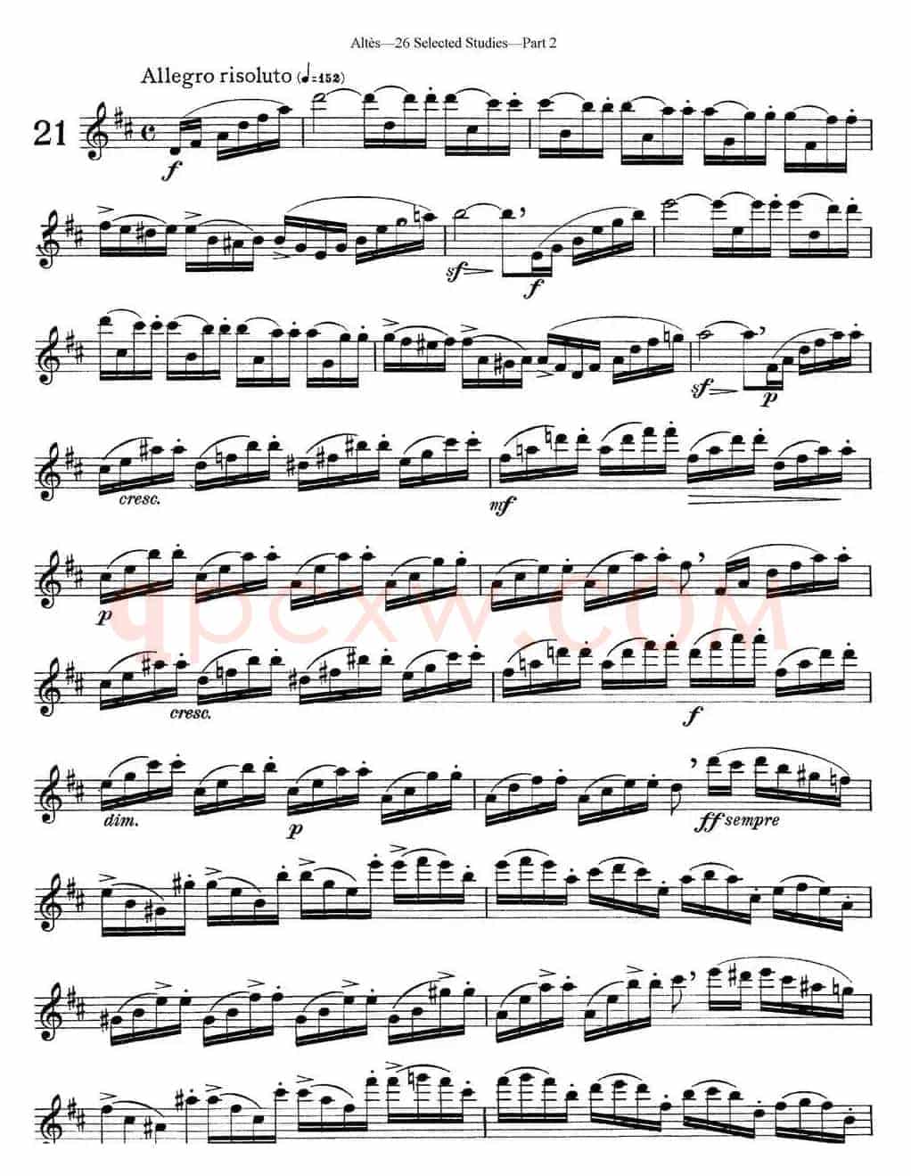 阿尔泰斯26首精选长笛练习曲（NO.21）