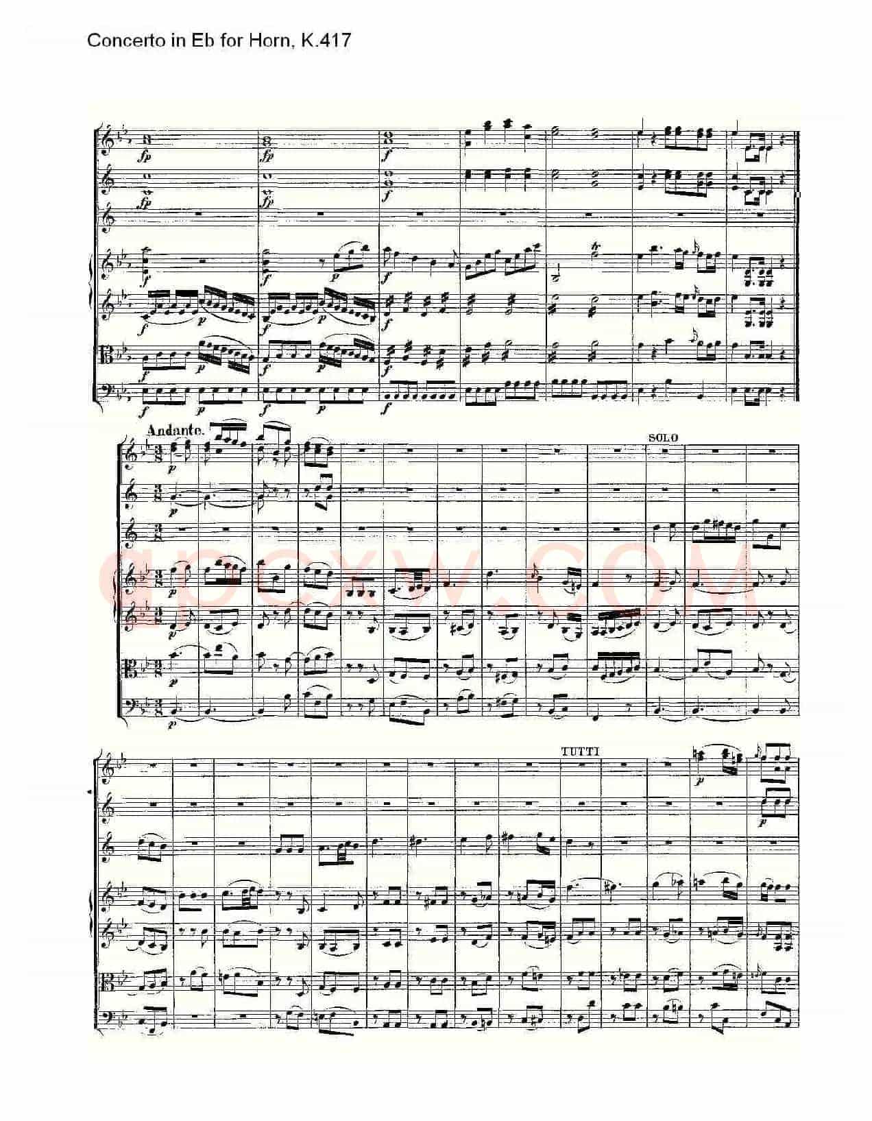 Concerto in Eb for Horn, K.417(Eb调法国号协奏曲, K.417)