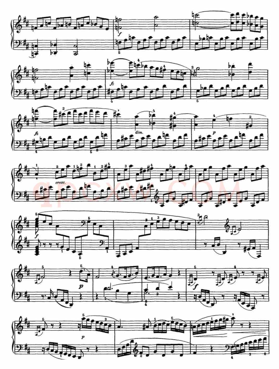 海顿 钢琴奏鸣曲 Hob XVI 51 in D major