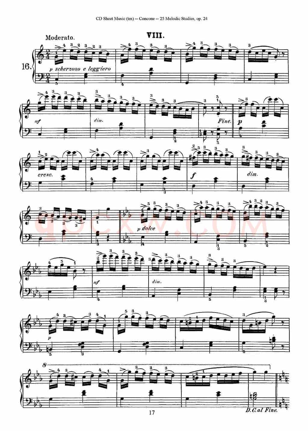 Concone - 25 Melodic Studies easy and progressive（16—20）