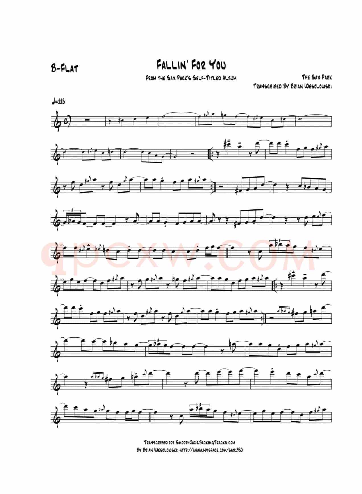 Fallin For You（次中音萨克斯）