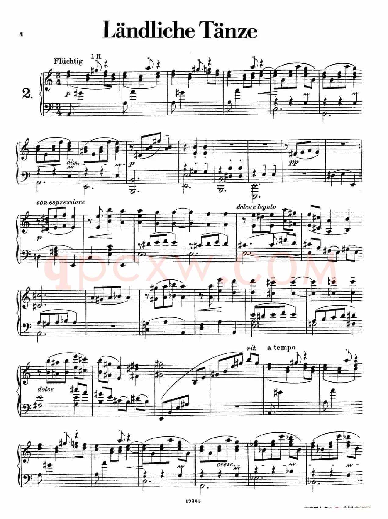 Landliche Tanzee Op.1（乡村舞曲·2. a小调）