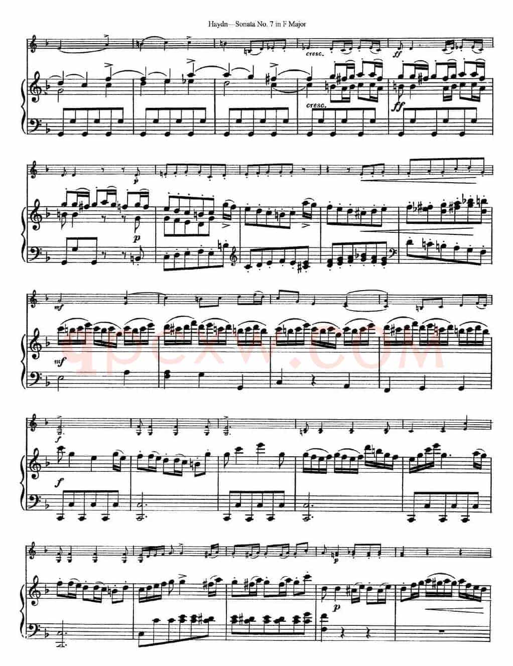 Violin Sonata No.7 in F Major（小提琴+钢琴伴奏）