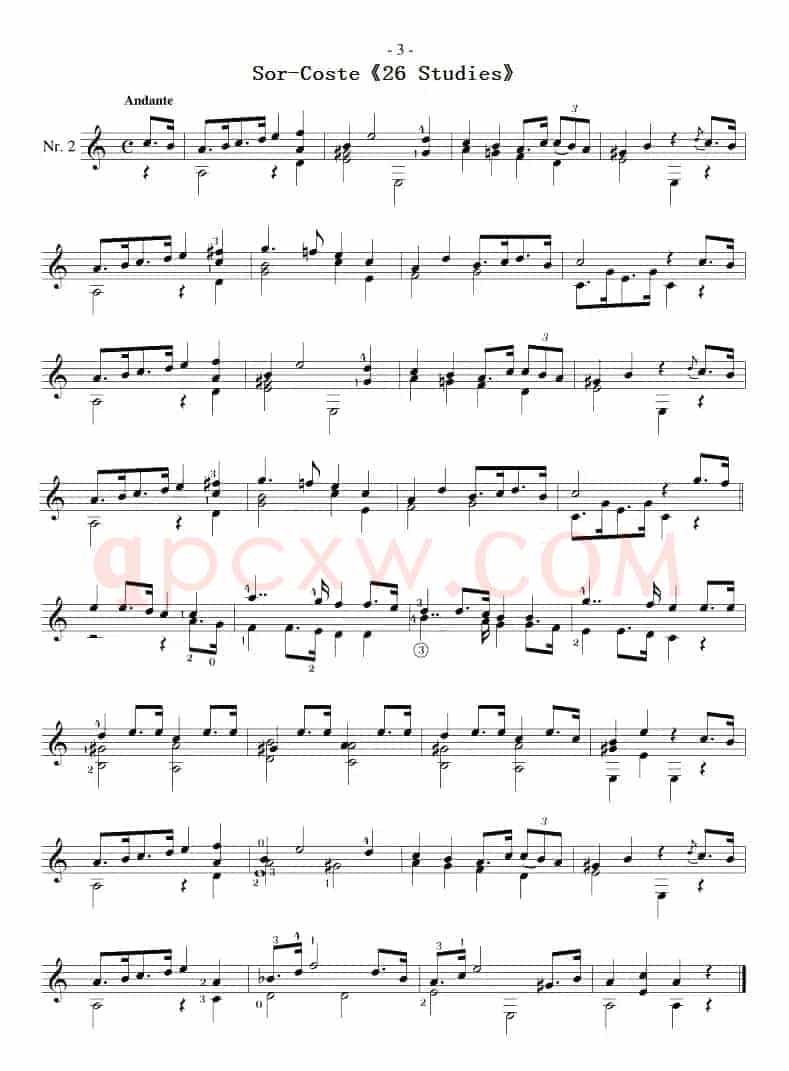 Sor-Coste《26 Studies》（STUDY 2）