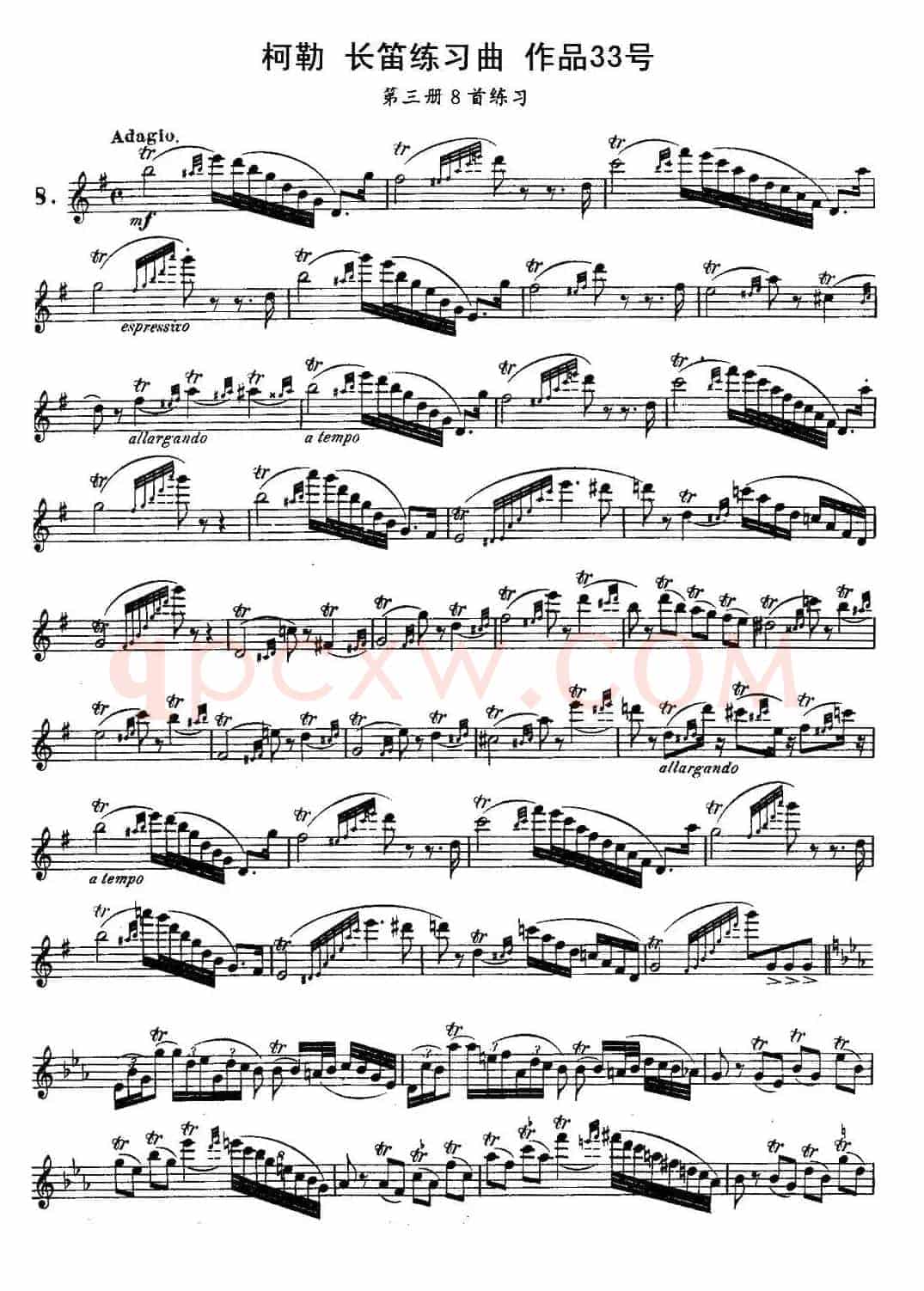 柯勒长笛练习曲作品33号(第三册)(8)