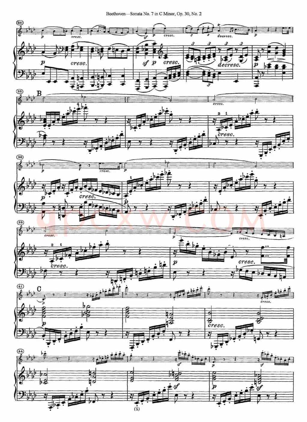 Violin Sonata No.7 in C Minor Op.30 No.2（小提琴+钢琴伴奏）