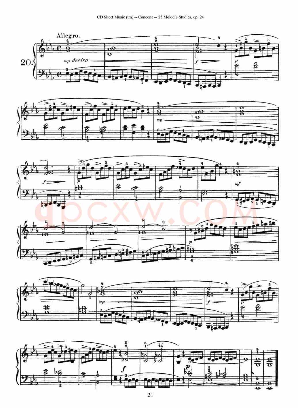 Concone - 25 Melodic Studies easy and progressive（16—20）