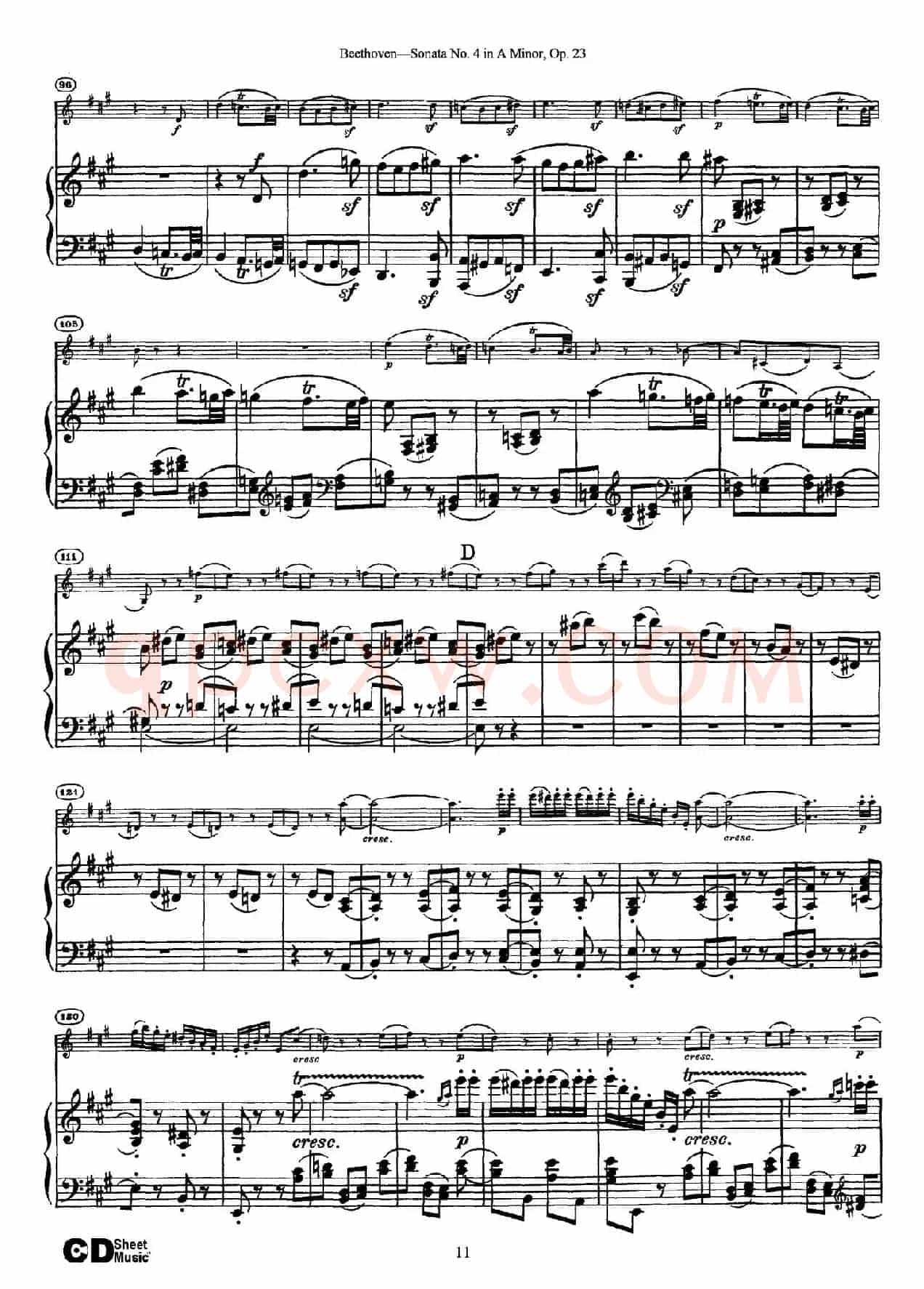 A小调第四小提琴奏鸣曲（Sonata No.4 in A Minor Op.23）（小提琴+钢琴伴奏）