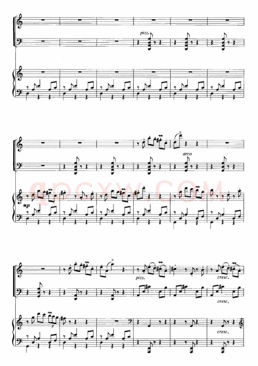 钢琴三重奏（亢竹青作曲版、小提琴+大提琴+钢琴）