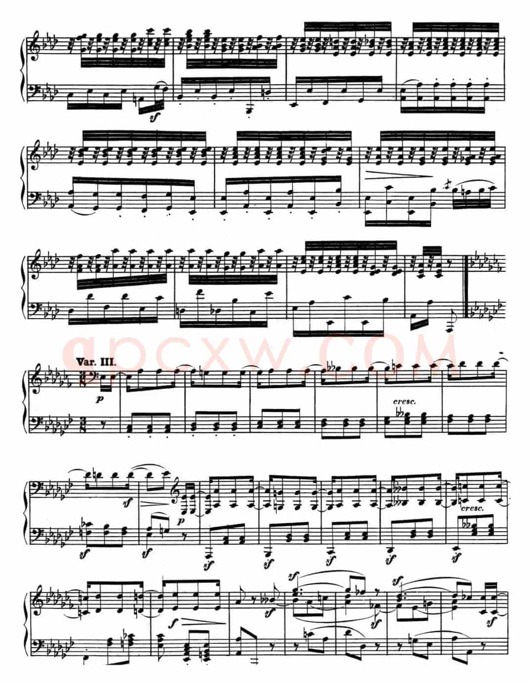 贝多芬钢琴奏鸣曲12 葬礼进行曲 降A大调 Op.26 A-flat major