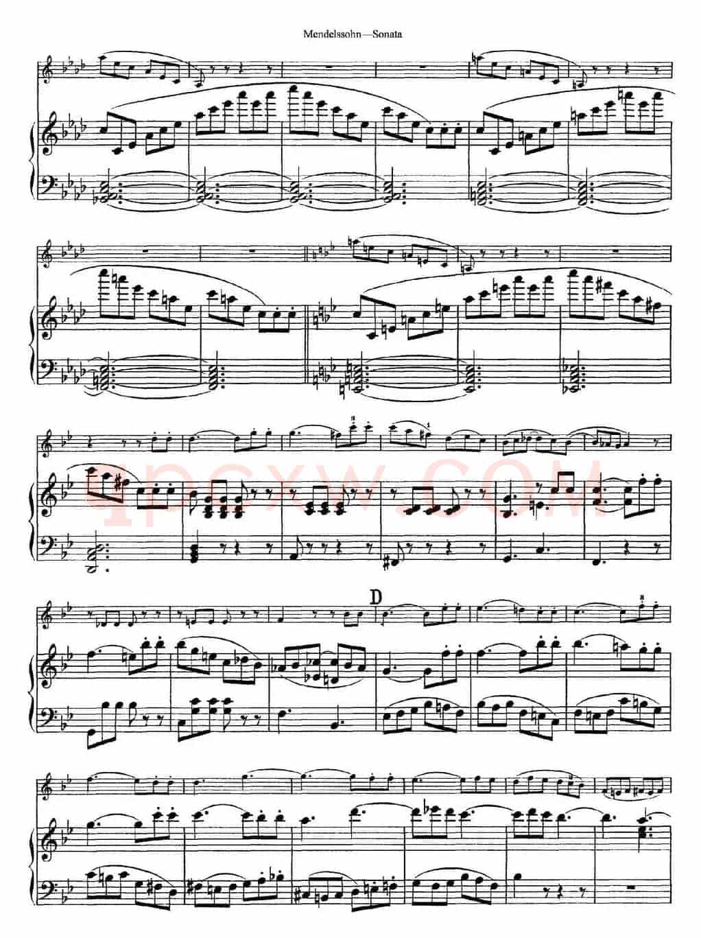 Mendelssohn Violin Sonata（小提琴+钢琴伴奏）