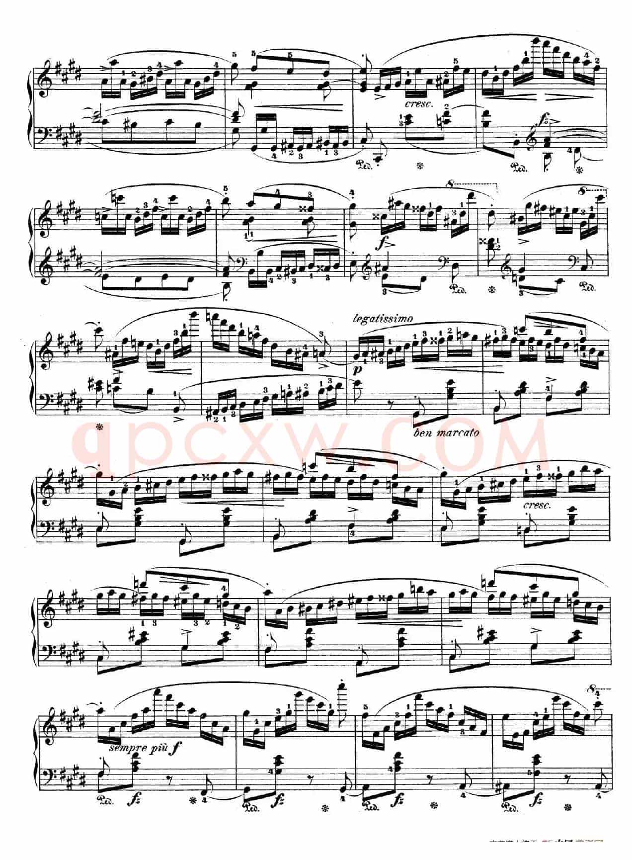 e小调第一钢琴协奏曲 Op.11((钢琴独奏版·第三乐章)