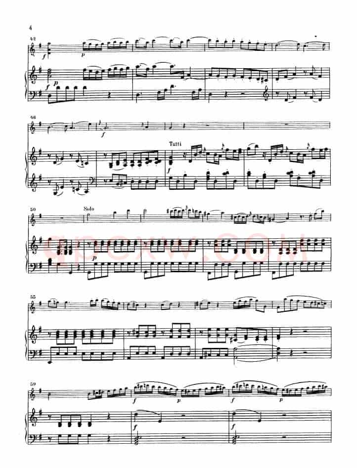 第三协奏曲第一乐章 G大调 Op.216（小提琴和钢琴）