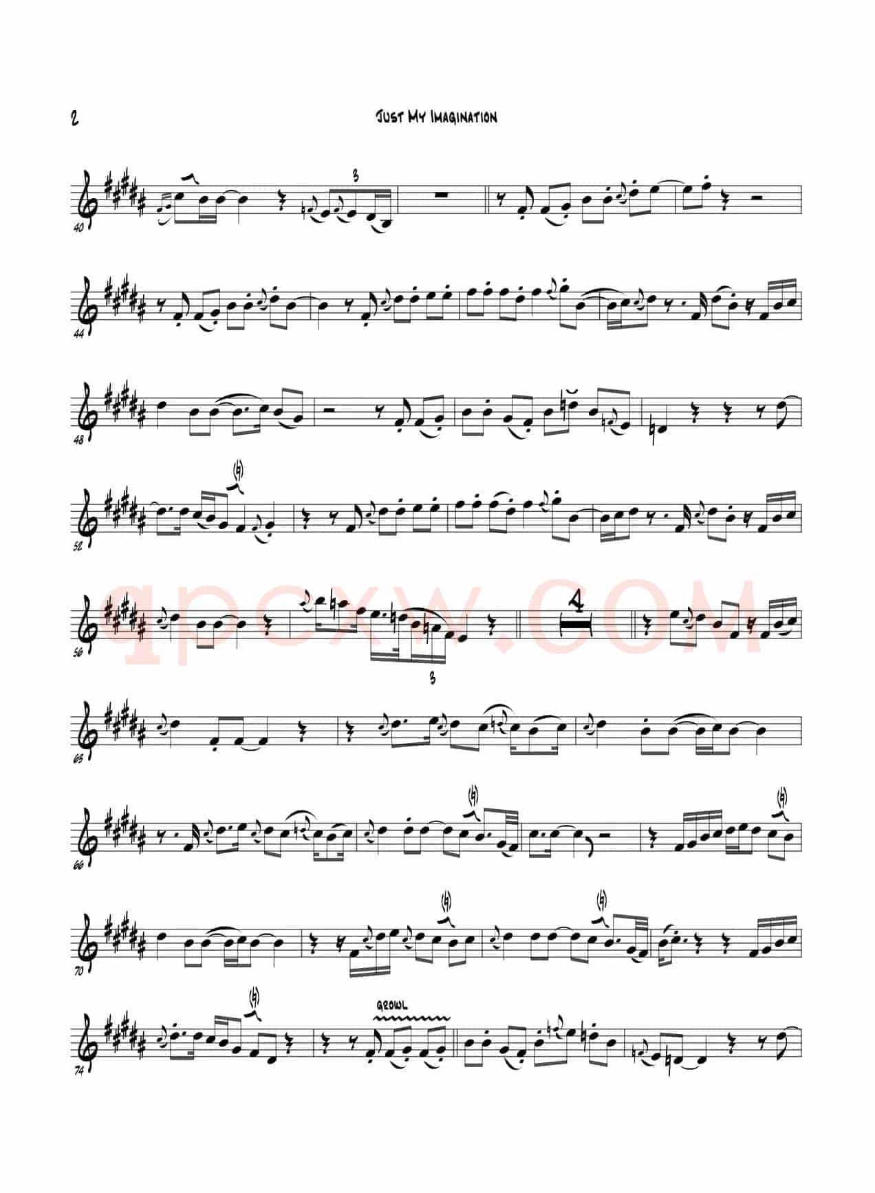 Just My Imagination（中音萨克斯）