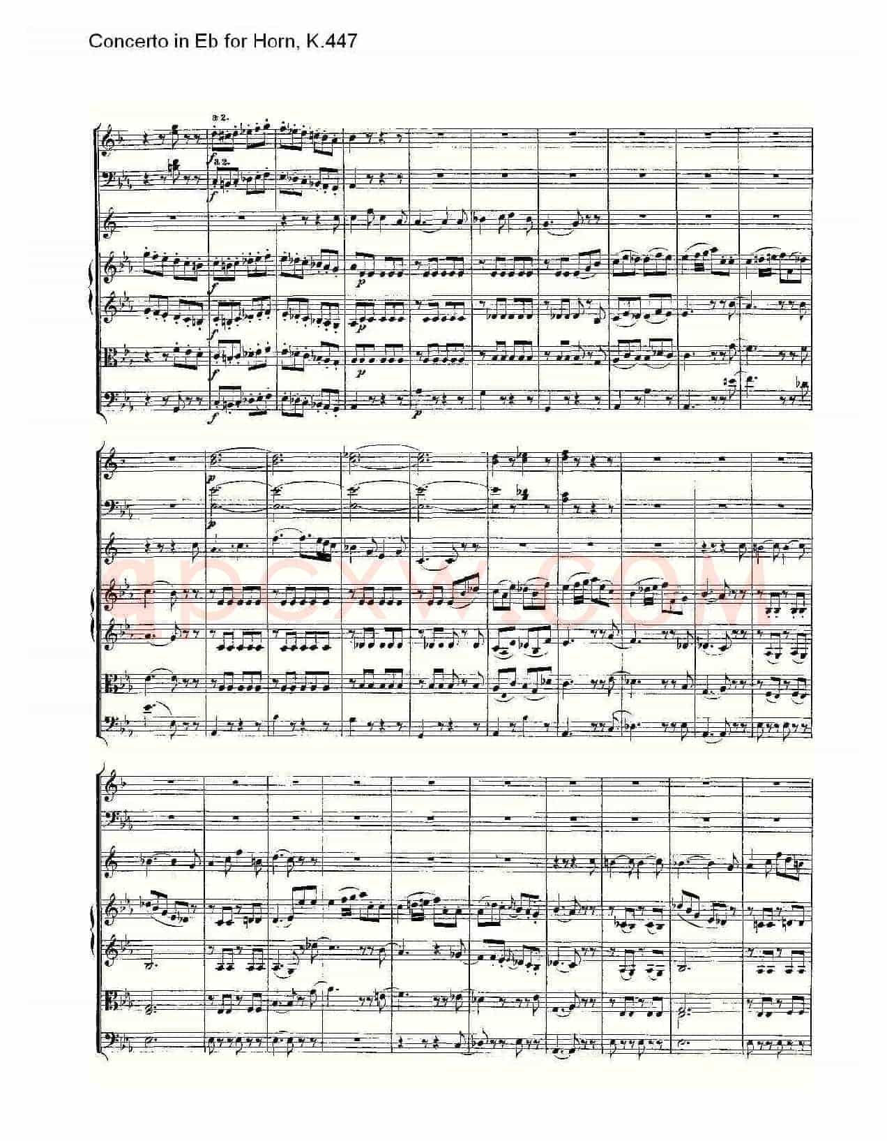 Concerto in Eb for Horn, K.447(Eb调法国号协奏曲, K.447)