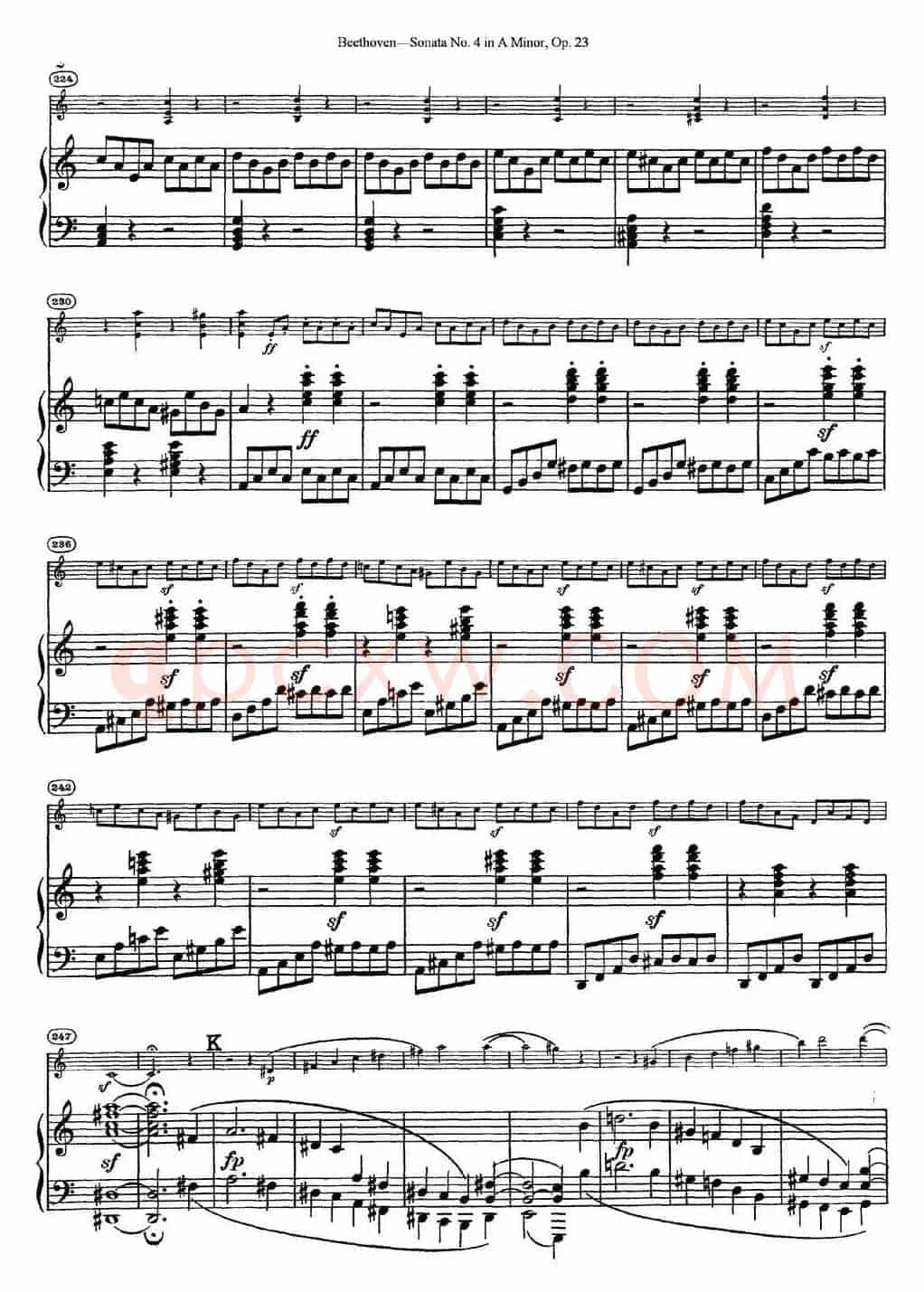 Violin Sonata No.4 in A Minor Op.23（小提琴+钢琴伴奏）