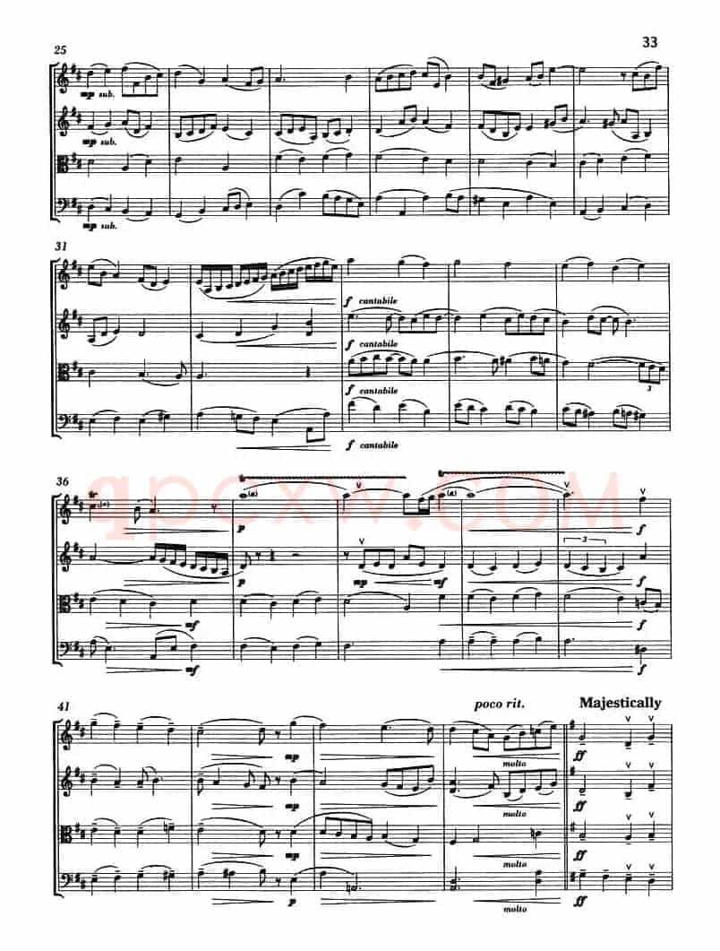 O COME, ALL YE FAITHFUL（弦乐四重奏）
