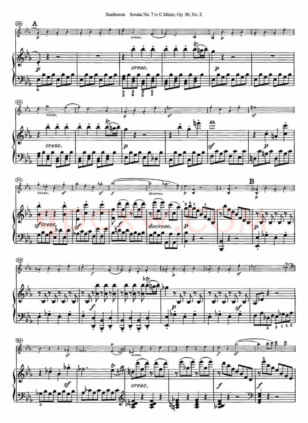 Violin Sonata No.7 in C Minor Op.30 No.2（小提琴+钢琴伴奏）