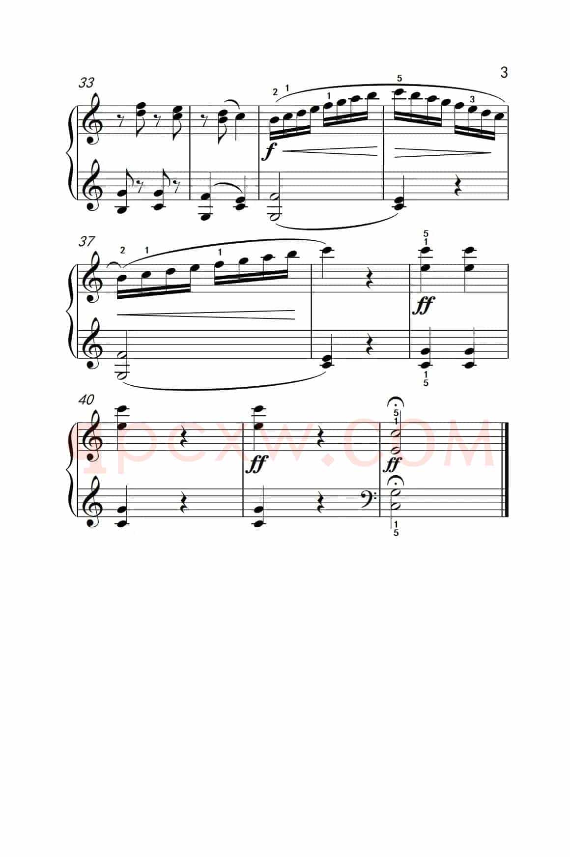 第三级 2.练习曲（中央音乐学院 钢琴（业余）考级教程 1-3级）