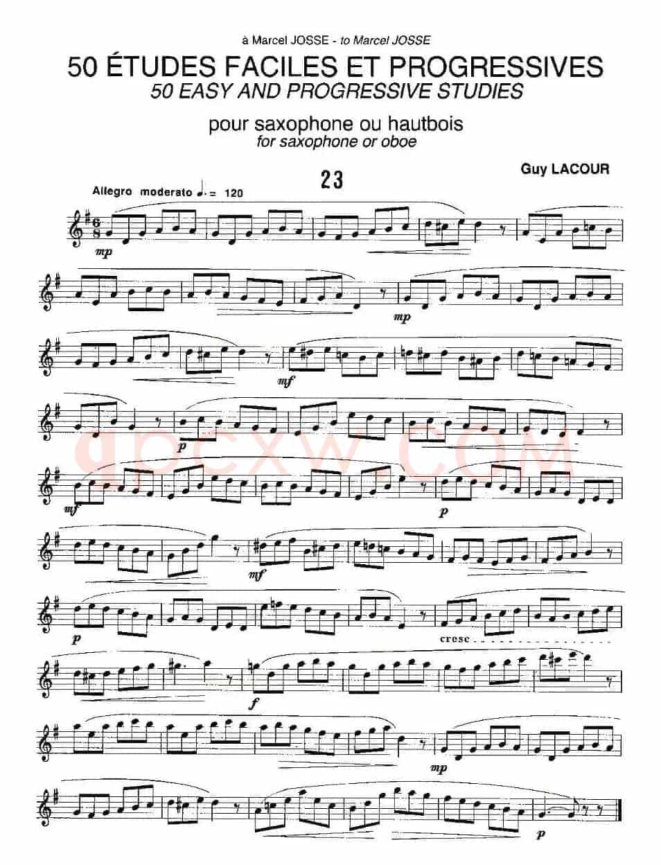 Guy Lacour 50 首萨克斯练习曲之23