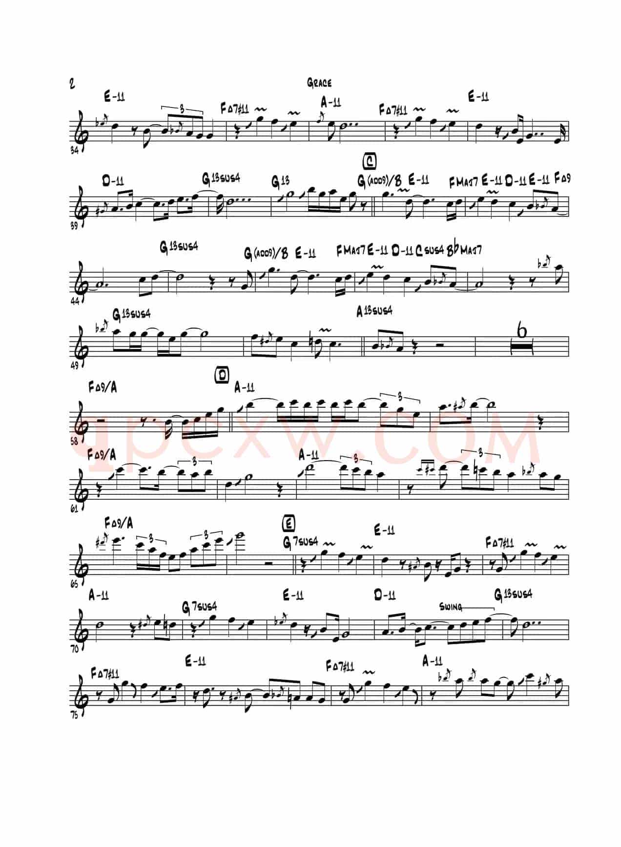 Grace（中音萨克斯）