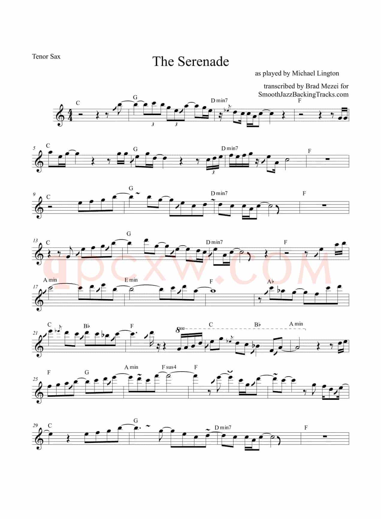 The Serenade（次中音萨克斯）