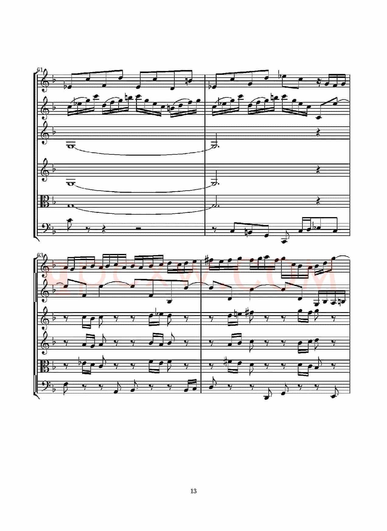 D小调无伴奏协奏曲（总谱）