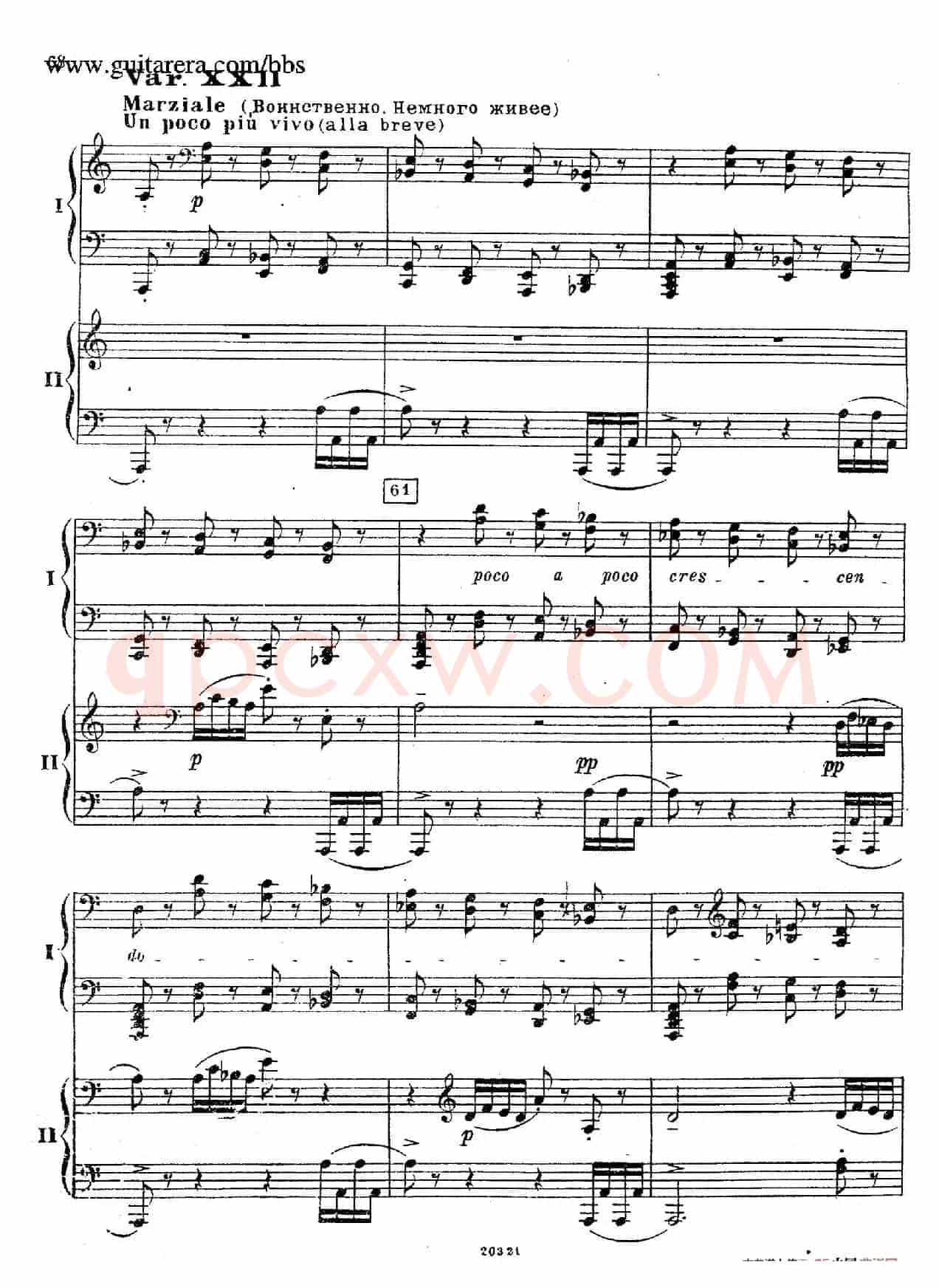 Rhapsody On A Theme Of Paganini Op.43(帕格尼尼主题狂想曲·双钢琴)(P61——87)
